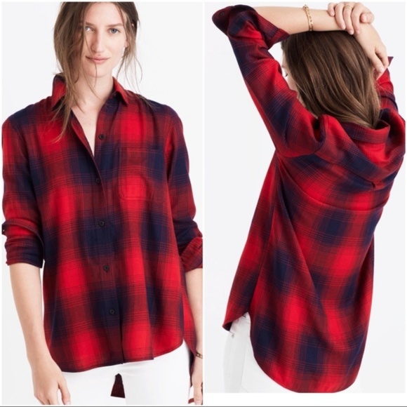 Madewell Tops - Madewell Classic Ex- Boyfriend Shirt Wilder Plaid